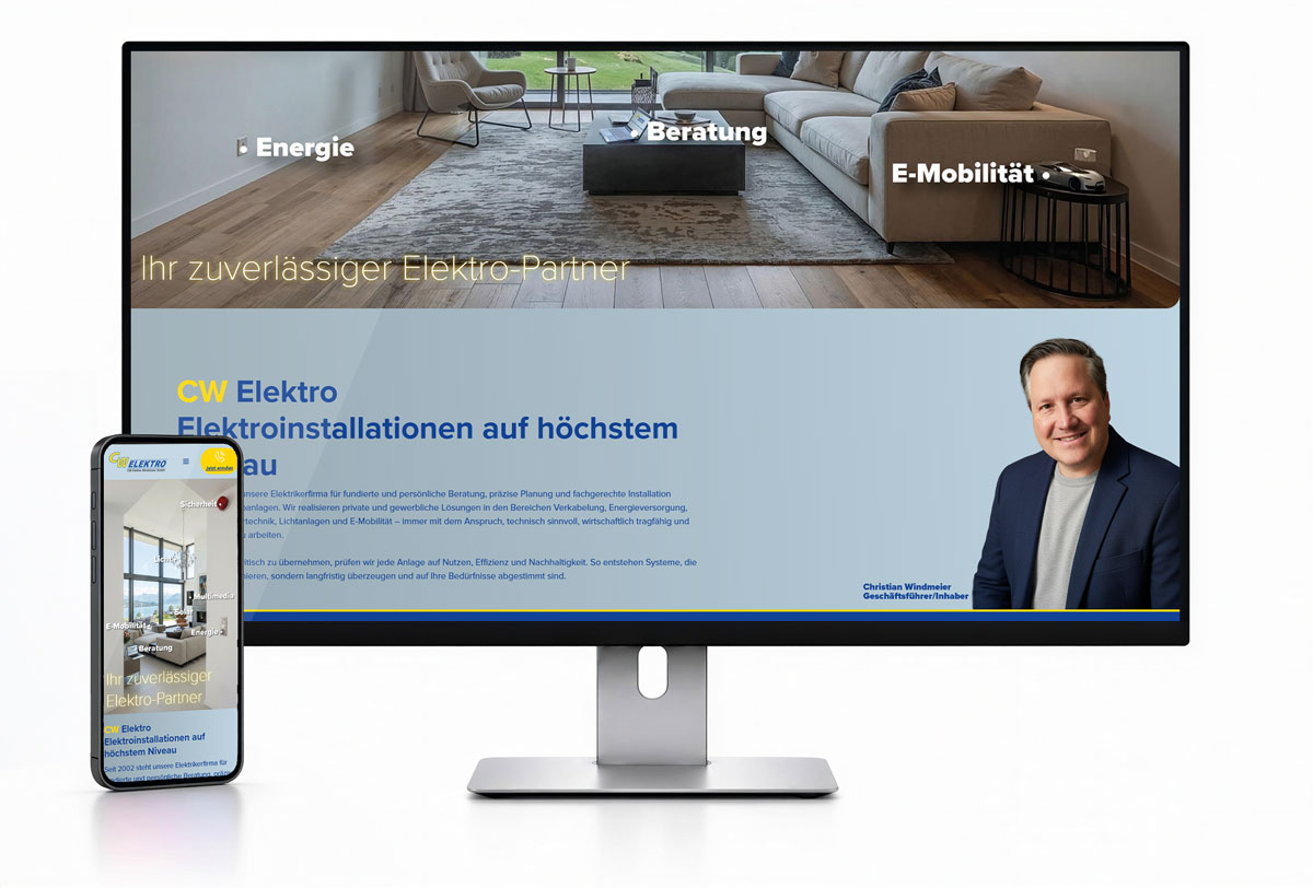 Webdesign für CW Elektro von tettamanti.net