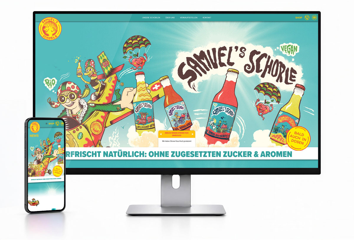 Webdesign für Samuels Schorle  von tettamanti.net